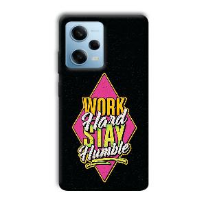 Work Hard Quote Phone Customized Printed Back Cover for Redmi Note 12 5G