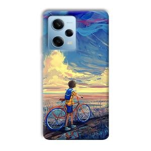 Boy & Sunset Phone Customized Printed Back Cover for Redmi Note 12 5G