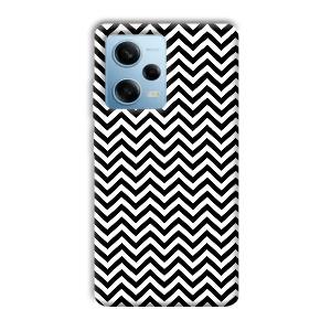Black White Zig Zag Phone Customized Printed Back Cover for Redmi Note 12 5G