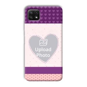 Purple Hearts Customized Printed Back Cover for Samsung Galaxy A22