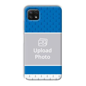 Blue White Design Customized Printed Back Cover for Samsung Galaxy A22