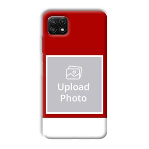 Red & White Customized Printed Back Cover for Samsung Galaxy A22