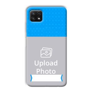 Sky Blue & White Customized Printed Back Cover for Samsung Galaxy A22