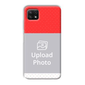 Red White Customized Printed Back Cover for Samsung Galaxy A22