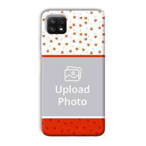 Orange Hearts Customized Printed Back Cover for Samsung Galaxy A22