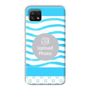 Blue Wavy Design Customized Printed Back Cover for Samsung Galaxy A22