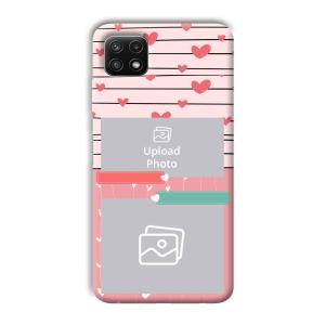 Pink Hearts Customized Printed Back Cover for Samsung Galaxy A22