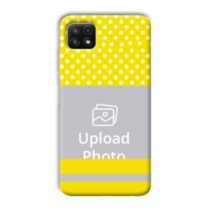 White & Yellow Customized Printed Back Cover for Samsung Galaxy A22
