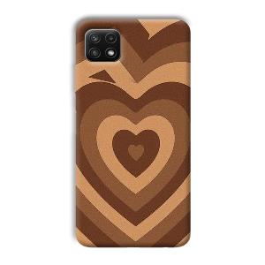 Brown Hearts Phone Customized Printed Back Cover for Samsung Galaxy A22