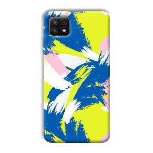 Blue White Pattern Phone Customized Printed Back Cover for Samsung Galaxy A22
