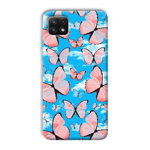 Pink Butterflies Phone Customized Printed Back Cover for Samsung Galaxy A22
