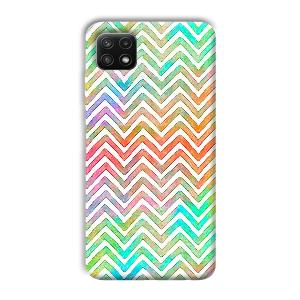 White Zig Zag Pattern Phone Customized Printed Back Cover for Samsung Galaxy A22