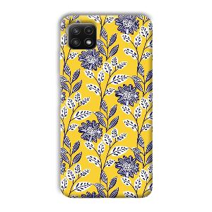 Yellow Fabric Design Phone Customized Printed Back Cover for Samsung Galaxy A22