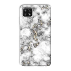 Grey White Design Phone Customized Printed Back Cover for Samsung Galaxy A22