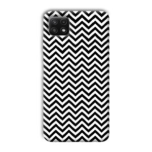 Black White Zig Zag Phone Customized Printed Back Cover for Samsung Galaxy A22