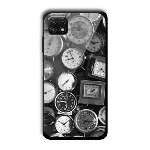 Alarm Clocks Customized Printed Glass Back Cover for Samsung Galaxy A22