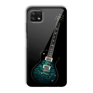Neon Guitar Customized Printed Glass Back Cover for Samsung Galaxy A22