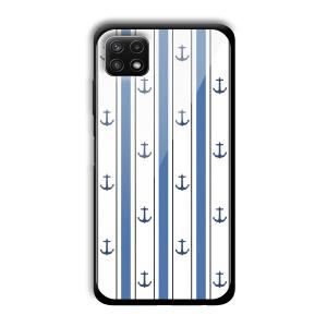 Sailor Anchors Customized Printed Glass Back Cover for Samsung Galaxy A22