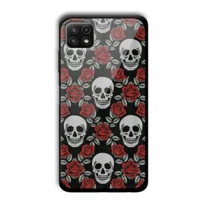Red Skull Customized Printed Glass Back Cover for Samsung Galaxy A22
