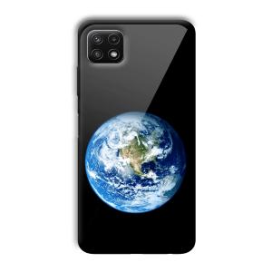Floating Earth Customized Printed Glass Back Cover for Samsung Galaxy A22