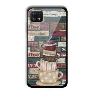 Coffee Design Customized Printed Glass Back Cover for Samsung Galaxy A22