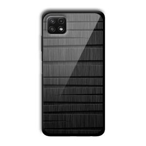 Black Wooden Pattern Customized Printed Glass Back Cover for Samsung Galaxy A22