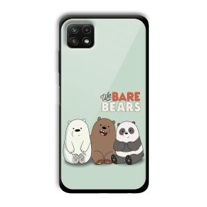 We Bare Bears Customized Printed Glass Back Cover for Samsung Galaxy A22