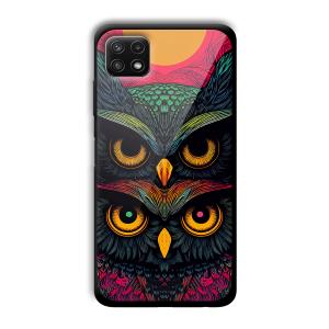 2 Owls Customized Printed Glass Back Cover for Samsung Galaxy A22