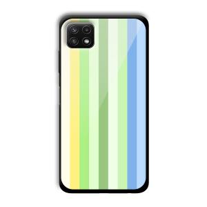 Green and Blue Customized Printed Glass Back Cover for Samsung Galaxy A22