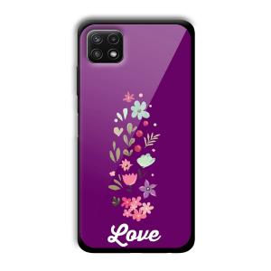 Purple Love Customized Printed Glass Back Cover for Samsung Galaxy A22