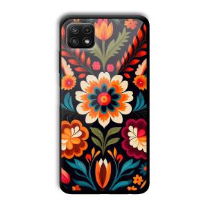 Flowers Customized Printed Glass Back Cover for Samsung Galaxy A22