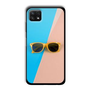 Cool Sunglasses Customized Printed Glass Back Cover for Samsung Galaxy A22