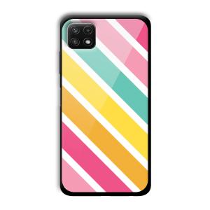 Solid Stripes Customized Printed Glass Back Cover for Samsung Galaxy A22