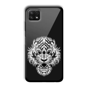 Angry Lion Customized Printed Glass Back Cover for Samsung Galaxy A22