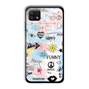 Illustrations Customized Printed Glass Back Cover for Samsung Galaxy A22