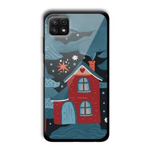 Red House Customized Printed Glass Back Cover for Samsung Galaxy A22