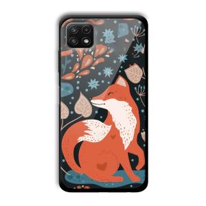 Cute Fox Customized Printed Glass Back Cover for Samsung Galaxy A22