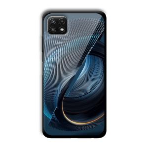 Tecno Blue Customized Printed Glass Back Cover for Samsung Galaxy A22