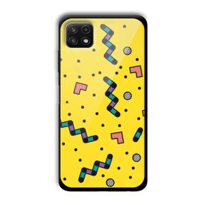 Yellow Game Customized Printed Glass Back Cover for Samsung Galaxy A22