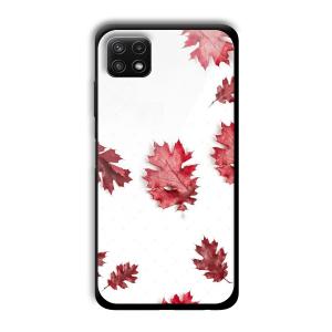 Red Leaves Customized Printed Glass Back Cover for Samsung Galaxy A22