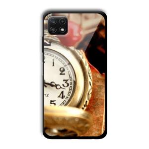 Golden Watch Customized Printed Glass Back Cover for Samsung Galaxy A22