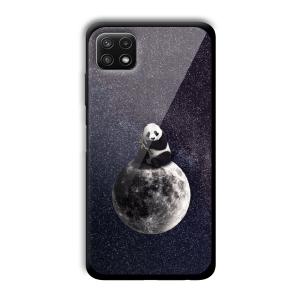Astronaut Panda Customized Printed Glass Back Cover for Samsung Galaxy A22
