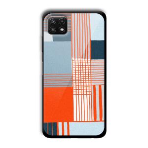 Orange Stripes Customized Printed Glass Back Cover for Samsung Galaxy A22