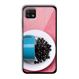 Coffee Beans Customized Printed Glass Back Cover for Samsung Galaxy A22