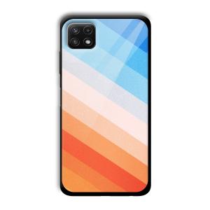 Colorful Stripes Customized Printed Glass Back Cover for Samsung Galaxy A22