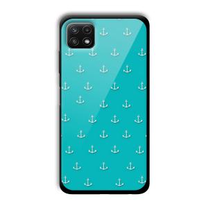Teal Anchor Customized Printed Glass Back Cover for Samsung Galaxy A22