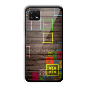 Wooden Pattern Customized Printed Glass Back Cover for Samsung Galaxy A22