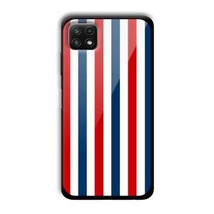 Red and Blue Customized Printed Glass Back Cover for Samsung Galaxy A22