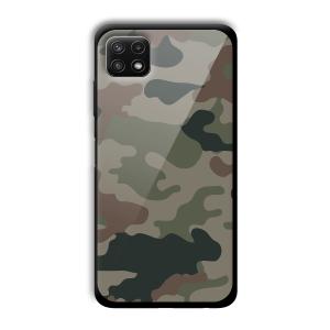 Green Camo Customized Printed Glass Back Cover for Samsung Galaxy A22