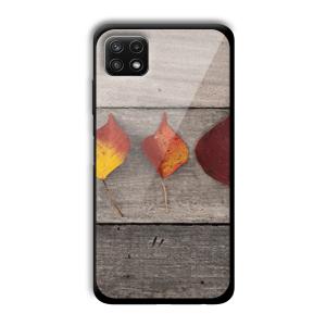 Rusty Leaves Customized Printed Glass Back Cover for Samsung Galaxy A22